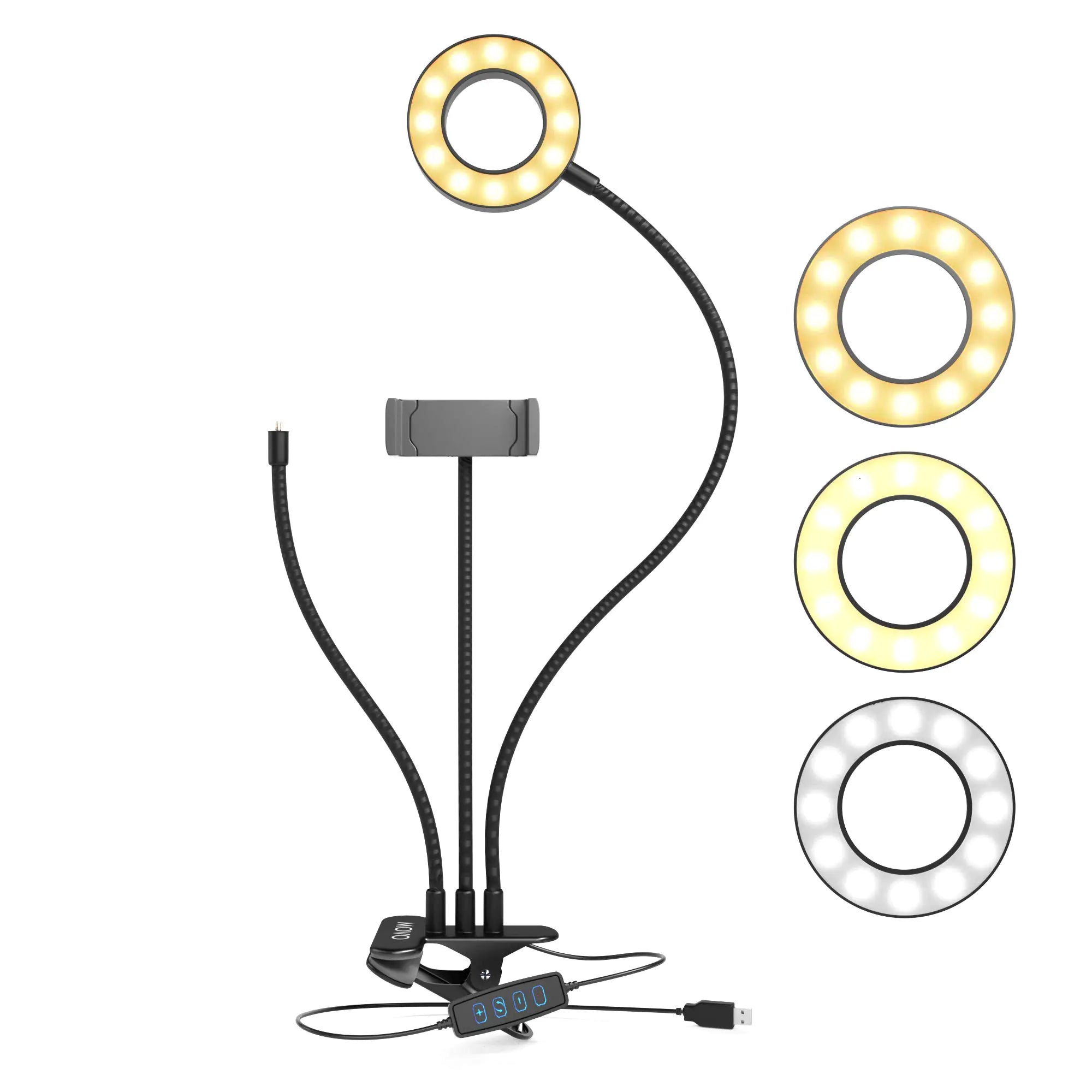 Movo VGC-3 Multi-Arm Selfie Ring Light with Mic Mount